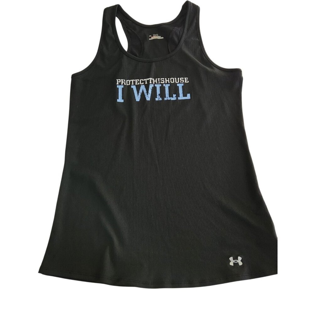 Under Armour Ribbed Tank Top "Protect This House I Will" Womens XL‎